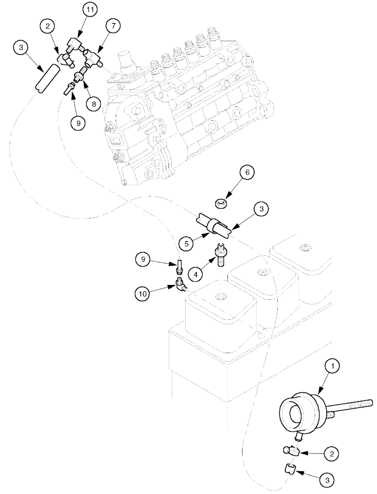 Схема запчастей Case IH 3150 - (03-025) - ANEROID & WASTEGATE SYSTEM (01) - ENGINE