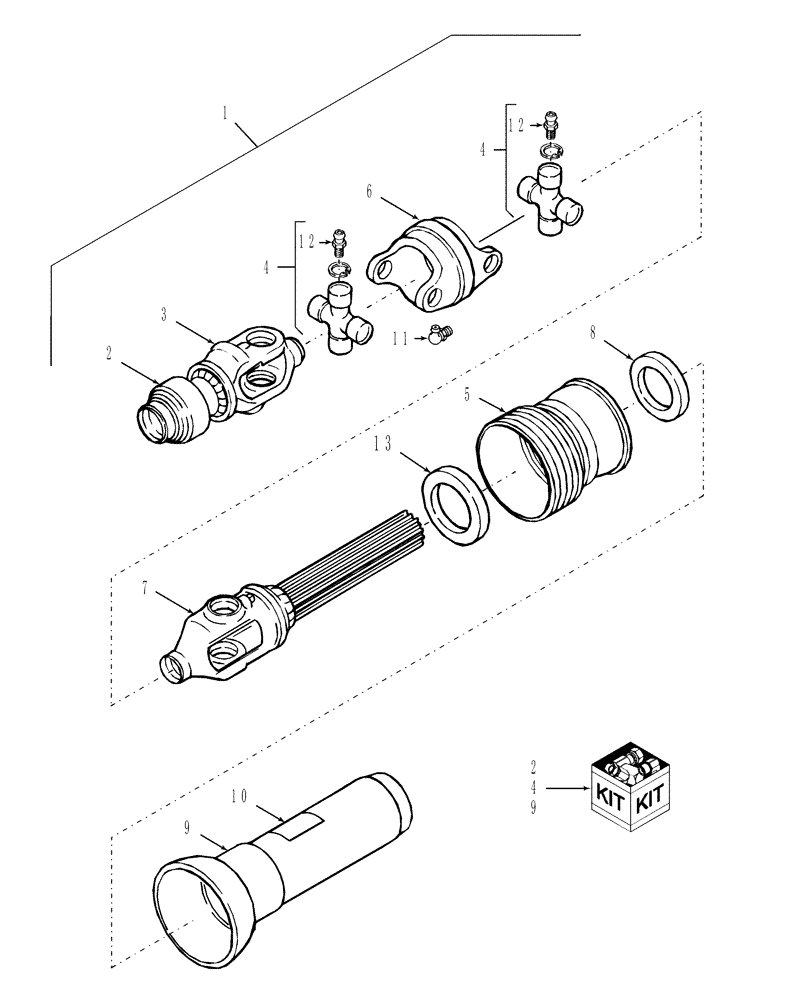 Схема запчастей Case IH DC101F - (01.01) - PRIMARY PTO, FRONT HALF, 540 RPM (03) - MAIN GEARBOX