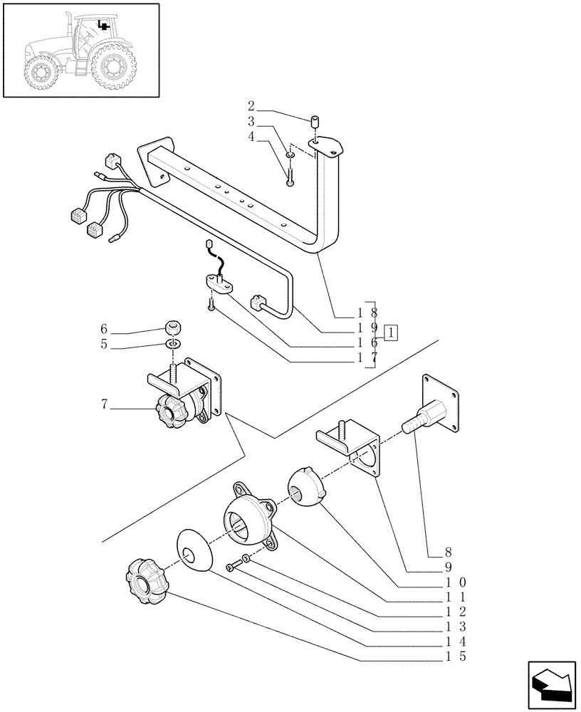 Схема запчастей Case IH PUMA 165 - (1.96.0/03) - (VAR.131/1) PREDISPOSITION FOR VIRTUAL TERMINAL MOUNTED ON IMPLEMENT BRACKET (10) - OPERATORS PLATFORM/CAB