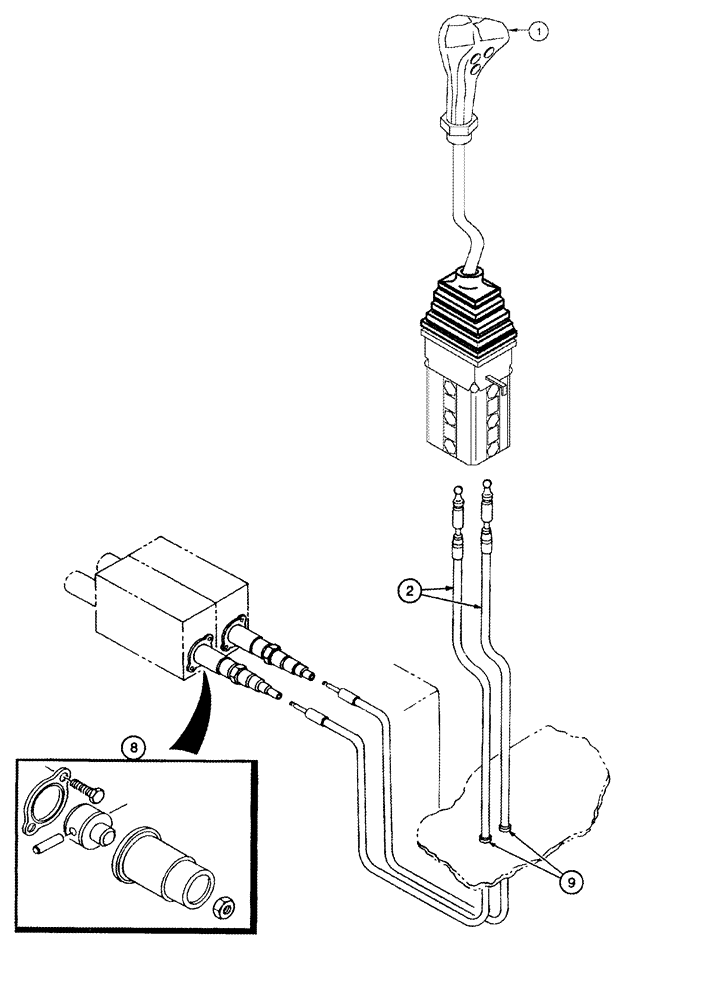 Схема запчастей Case IH LX172 - (08-20) - HYDRAULIC CONTROLS - MOUNTING - 2 FUNCTION MX100-MX170 POWER SHIFT TRANSMISSION (08) - HYDRAULICS