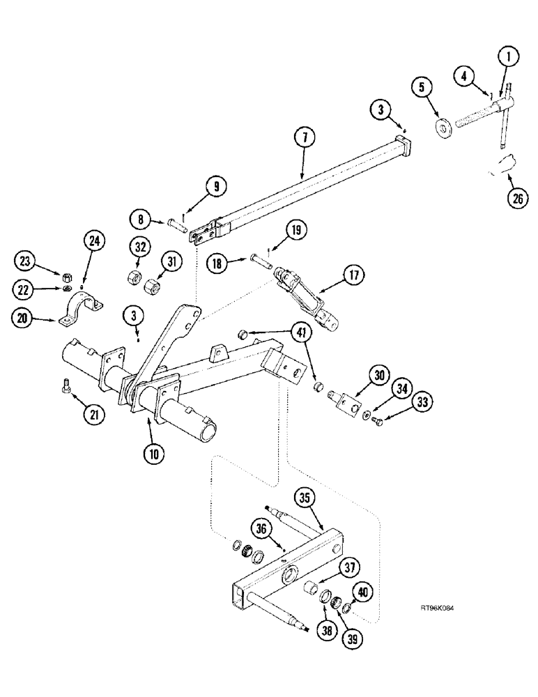 Схема запчастей Case IH 5800 - (9-26) - 9 FOOT WING FRAME AXLES AND DEPTH CONTROL, PRIMARY WING (09) - CHASSIS/ATTACHMENTS