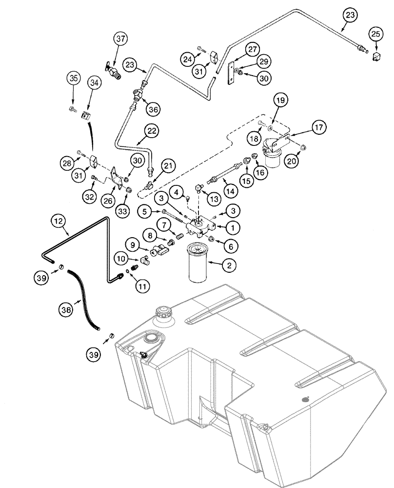 Схема запчастей Case IH 2344 - (03-06[01]) - FUEL, SUPPLY - ASN JJC0174449 (02) - FUEL SYSTEM