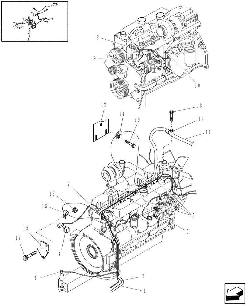 Схема запчастей Case IH WDX1902 - (06.04[1]) - ENGINE ELECTRICAL (06) - ELECTRICAL SYSTEMS