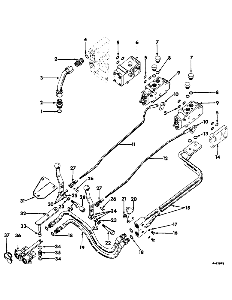 Схема запчастей Case IH 460 - (165) - HYDRAULIC SYSTEM, HYDRA-TOUCH SYSTEM, INTERNATIONAL 460 SERIES GROVE TRACTORS W/HYDRA-TOUCH SUPPLY (07) - HYDRAULIC SYSTEM