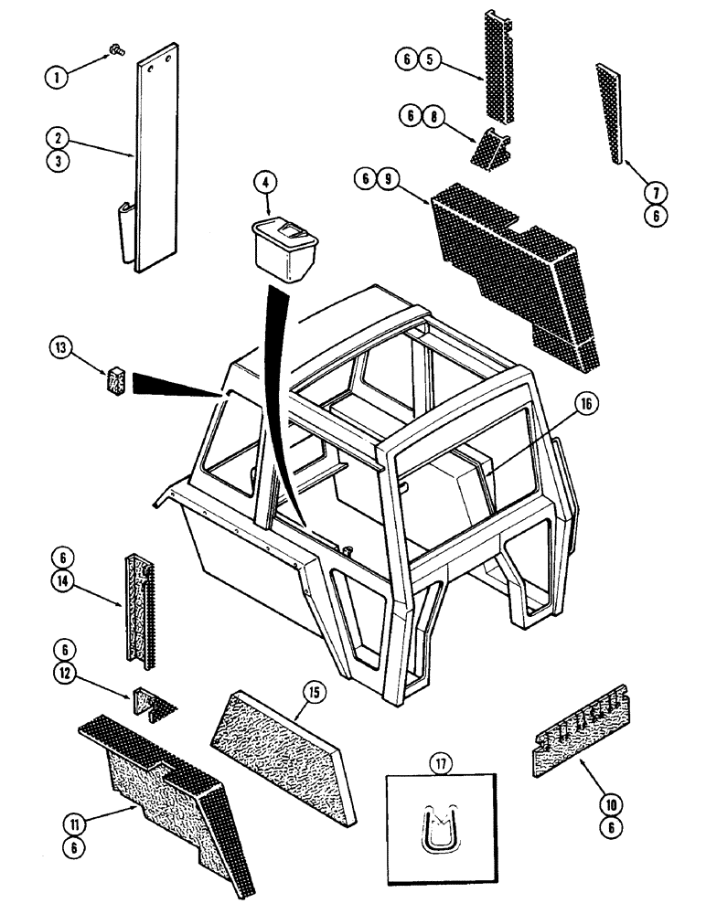 Схема запчастей Case IH 1690 - (P07-1) - CAB, ACOUSTICAL COVERS (10) - OPERATORS PLATFORM/CAB