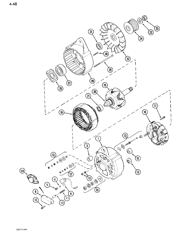 Схема запчастей Case IH 7120 - (4-48) - ALTERNATOR ASSEMBLY (04) - ELECTRICAL SYSTEMS