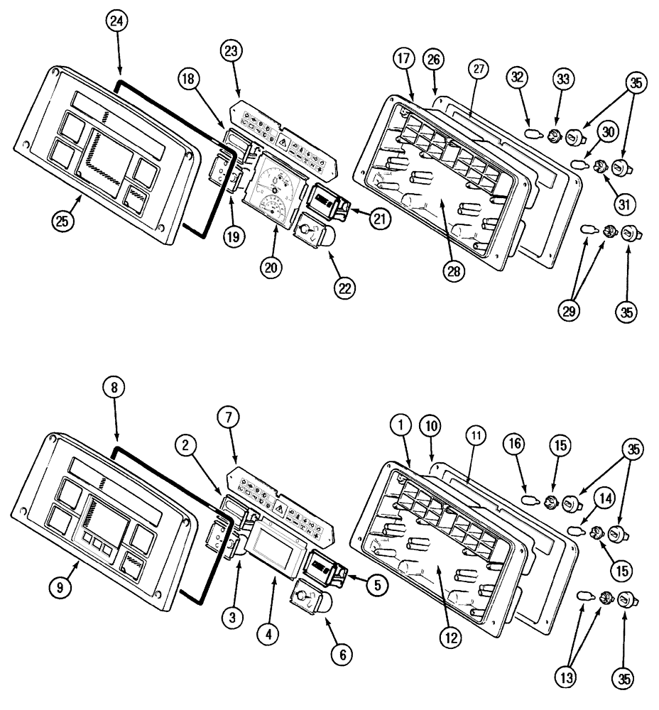 Схема запчастей Case IH MX110 - (04-11) - INSTRUMENT CLUSTER (04) - ELECTRICAL SYSTEMS