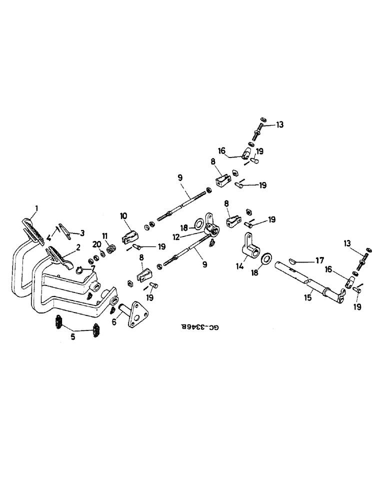 Схема запчастей Case IH 733 - (04-06) - FOOT BRAKE LINKAGE (5.1) - BRAKES