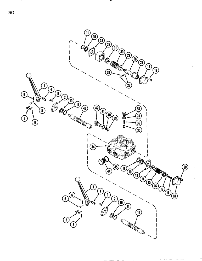 Схема запчастей Case IH 74L - (30) - TWO SPOOL CONTROL VALVE (35) - HYDRAULIC SYSTEMS