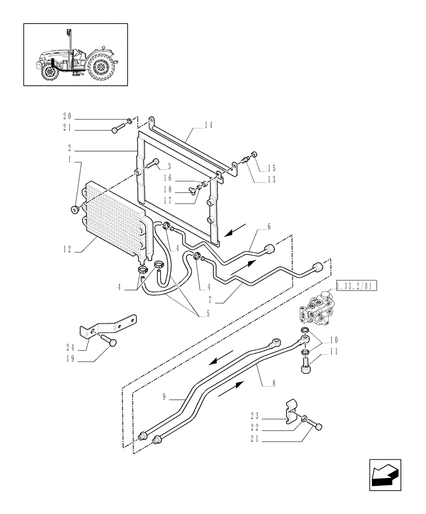 Схема запчастей Case IH JX1070N - (1.27.7) - (VAR.271) HI-LO - HEAT EXCHANGER, RADIATOR AND FASTENING FRAME (03) - TRANSMISSION