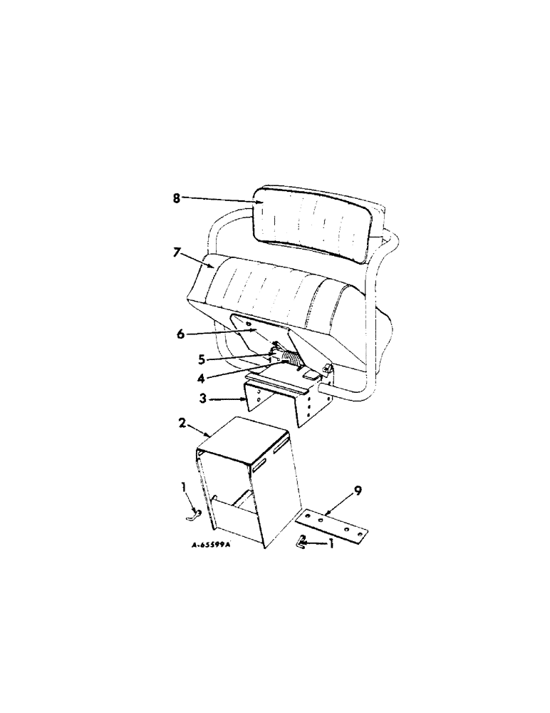 Схема запчастей Case IH 420 - (064[1]) - SEATS AND SUPPORTS (90) - PLATFORM, CAB, BODYWORK AND DECALS