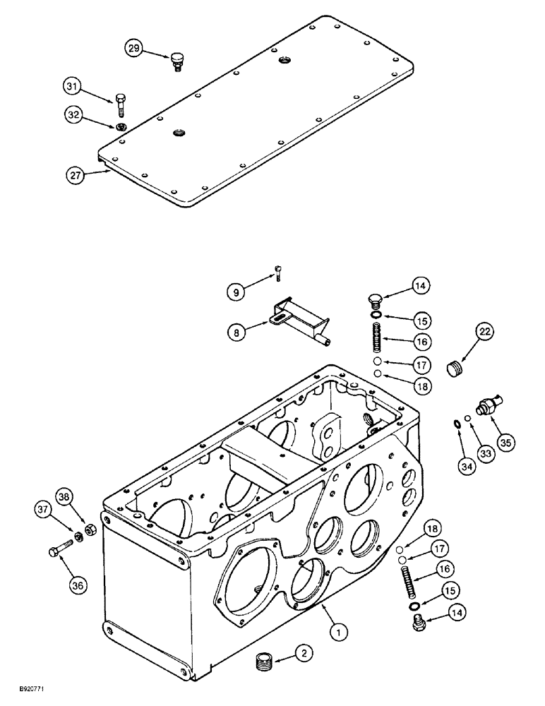 Схема запчастей Case IH 2022 - (6-44) - TRANSMISSION, HOUSING (03) - POWER TRAIN