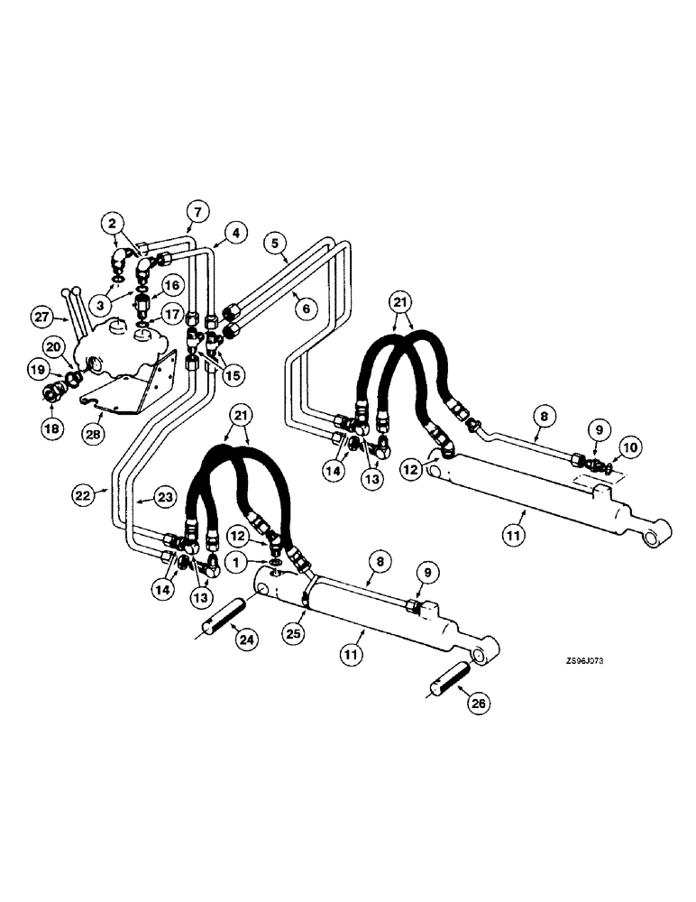 Схема запчастей Case IH 1850 - (7-36) - BOOM LIFT HYDRAULIC SYSTEM 