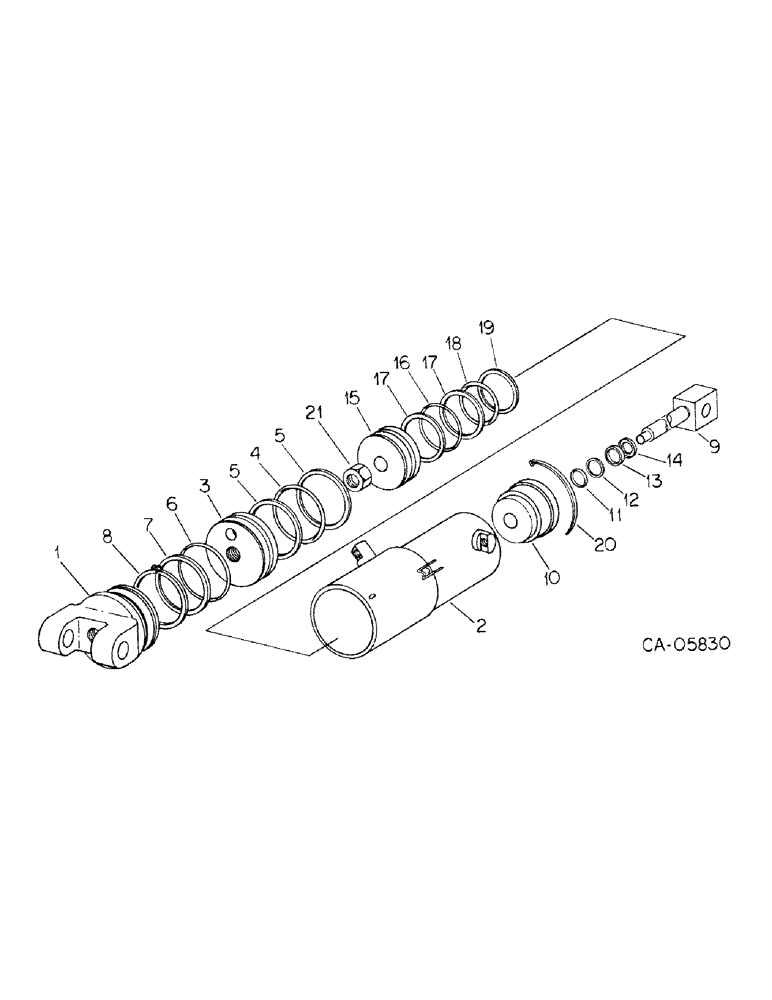 Схема запчастей Case IH 500 - (E-43) - HYDRAULIC CYLINDER, 2 STAGE 