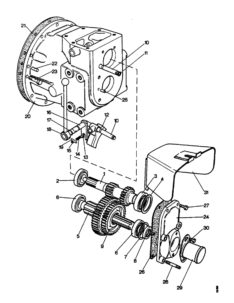 Схема запчастей Case IH 1210 - (J06) - PTO AND BELT PULLEYS, MULTI-SPEED POWER TAKE-OFF UNIT, 1210 AND 1212 TRACTORS Auxiliary Drive Units