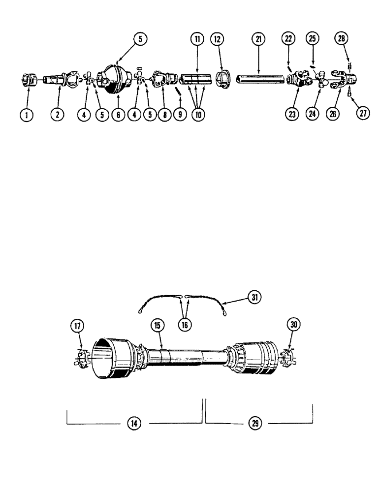 Схема запчастей Case IH 3450 - (44) - POWER TAKE OFF DRIVE SHAFT, CONSTANT VELOCITY, BONDIOLI AND PAVESI, P.I.N. 001281 AND AFTER 