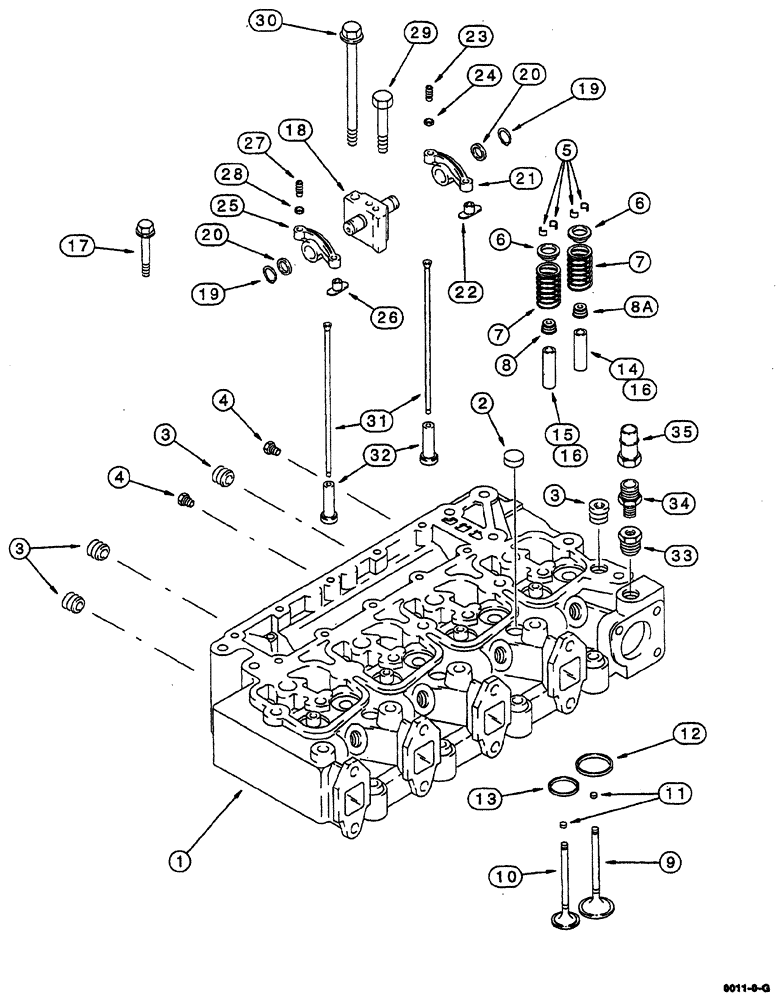 Схема запчастей Case IH 8860 - (10-26) - CYLINDER HEAD AND VALVE MECHANISM (4-390 EMISSIONS CERTIFIED ENGINE) (10) - ENGINE