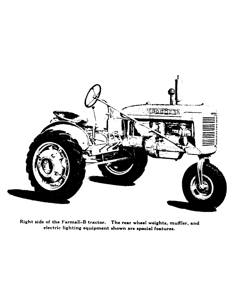 Схема запчастей Case IH FARMALL BN - (004) - RIGHT SIDE VIEW OF THE FARMALL-B TRACTOR (00) - GENERAL