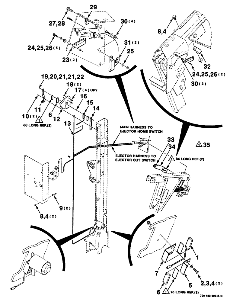 Схема запчастей Case IH 8435 - (4-14) - EJECTOR ELECTRICAL ASSEMBLY, SERIAL NUMBER CFH0124001 THROUGH CFH0124137 (06) - ELECTRICAL