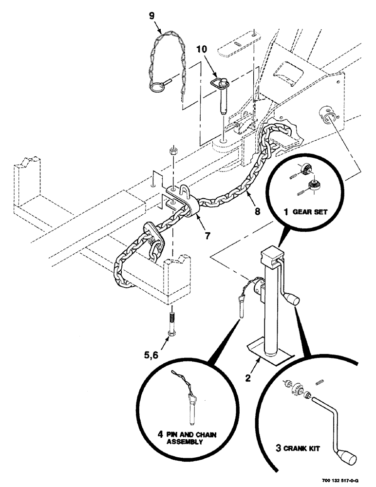 Схема запчастей Case IH 8435 - (7-02) - SAFETY CHAIN AND JACK ASSEMBLIES (12) - MAIN FRAME