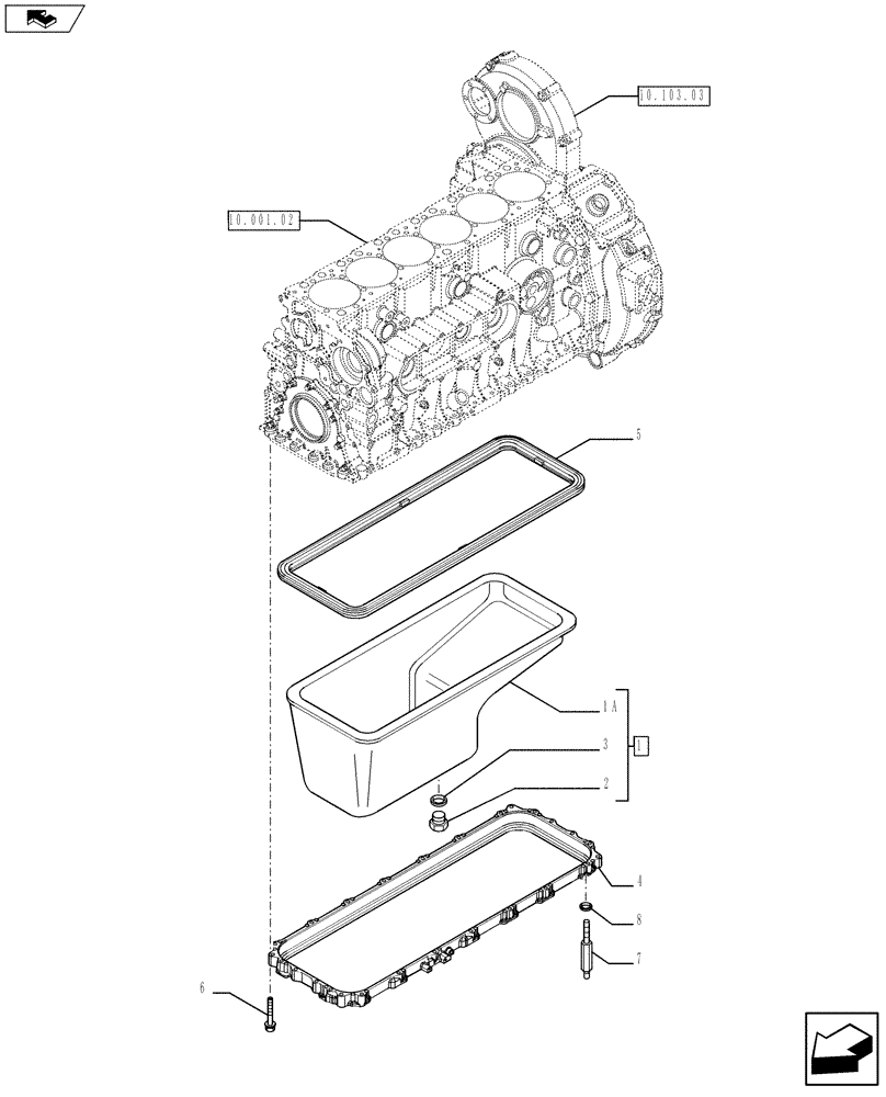 Схема запчастей Case IH F2CFE613A A016 - (10.102.01) - ENGINE OIL SUMP (504158773) (10) - ENGINE