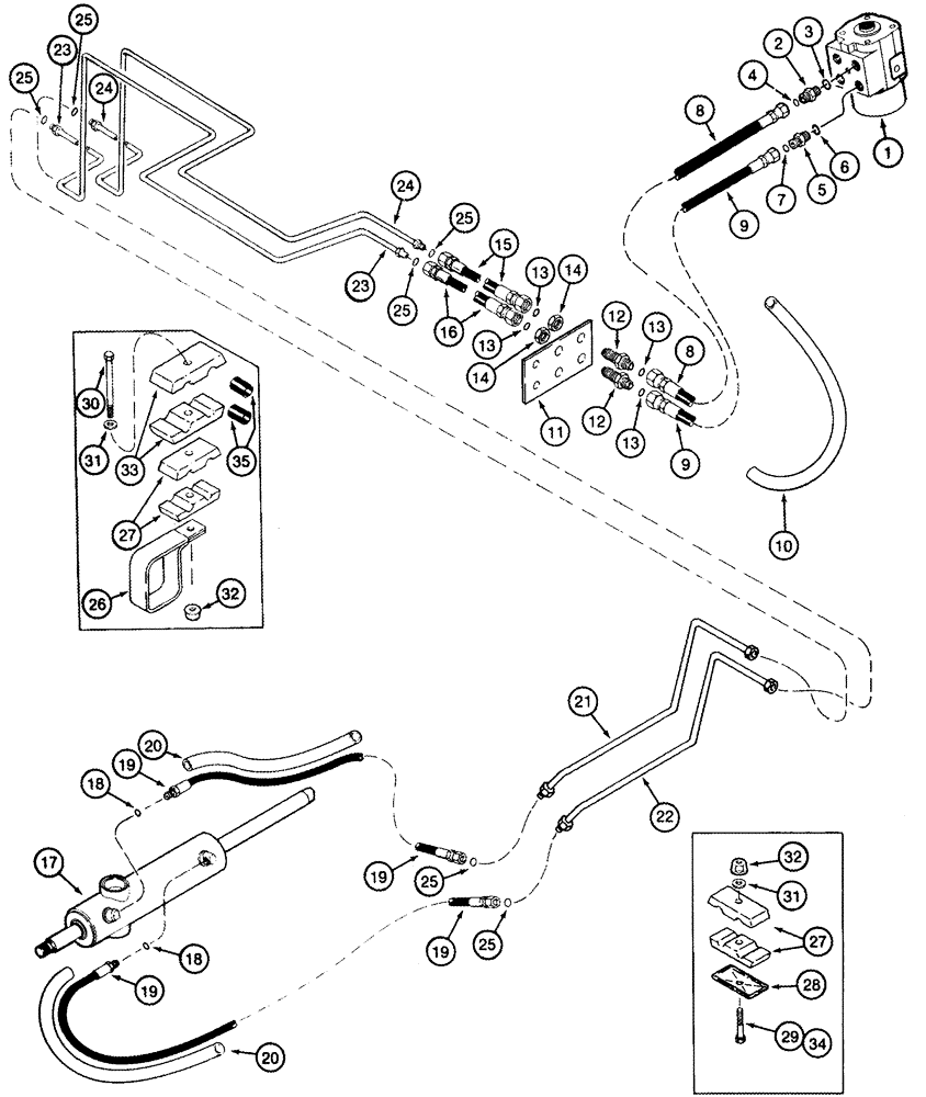 Схема запчастей Case IH 2555 - (05-03) - HYDRAULICS STEERING (04) - STEERING