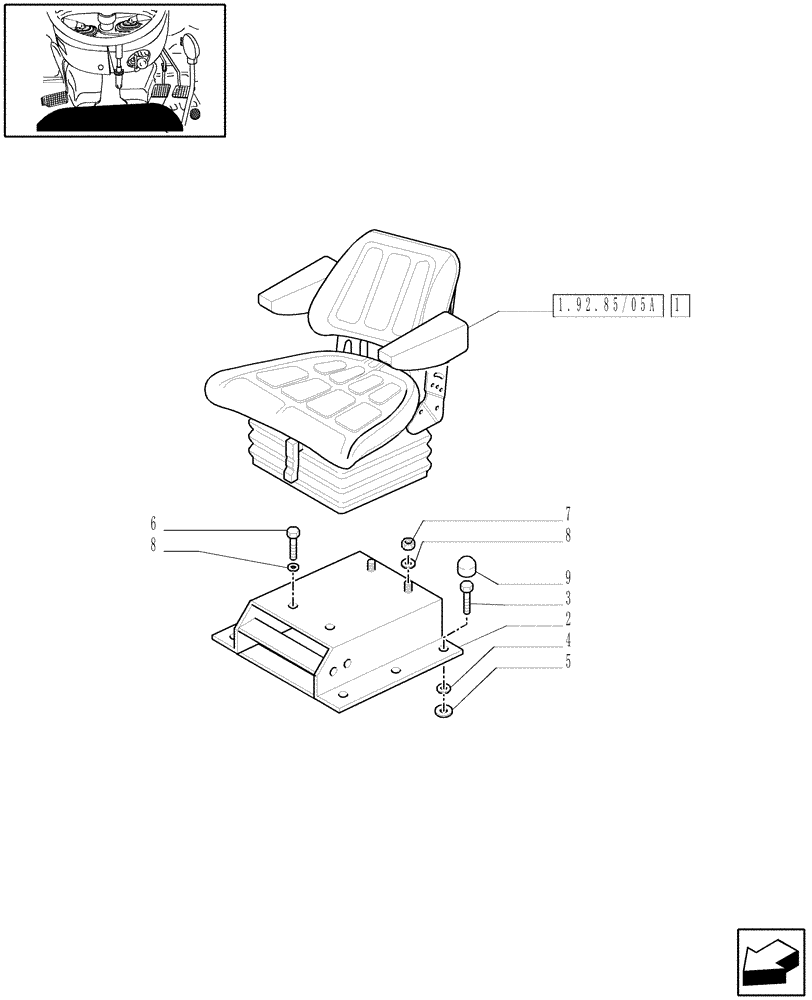 Схема запчастей Case IH JX90 - (1.92.85/05) - (VAR.395) DELUXE SEAT WITH ARM REST - W/CAB (10) - OPERATORS PLATFORM/CAB