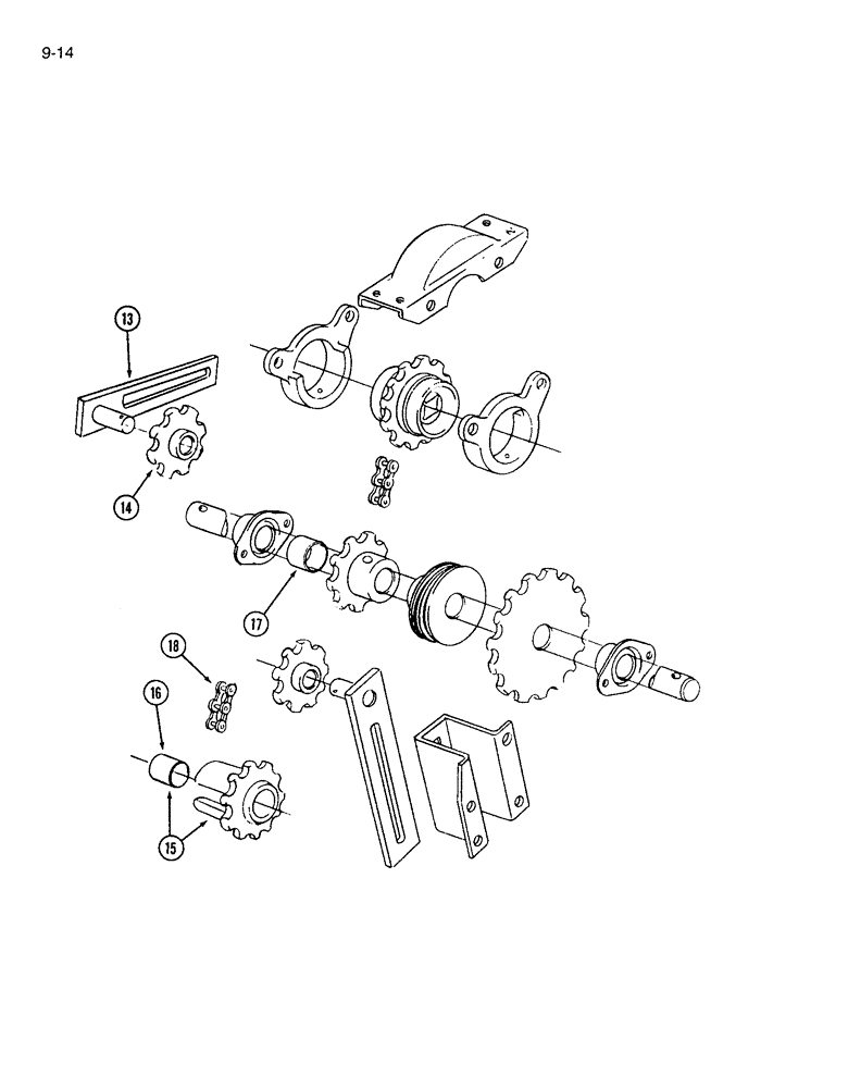 Схема запчастей Case IH 7200 - (9-014) - GRAIN DRIVE COUNTERSHAFT (09) - CHASSIS/ATTACHMENTS