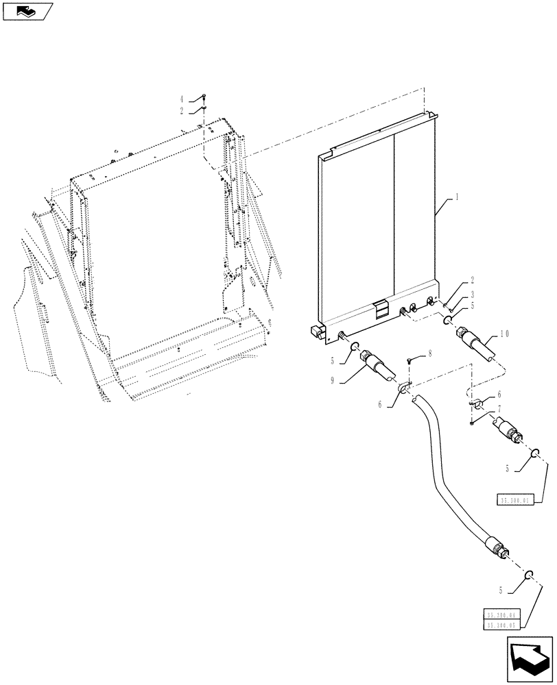 Схема запчастей Case IH TITAN 3030 - (35.300.03) - HYDRAULIC COOLER GROUP (35) - HYDRAULIC SYSTEMS