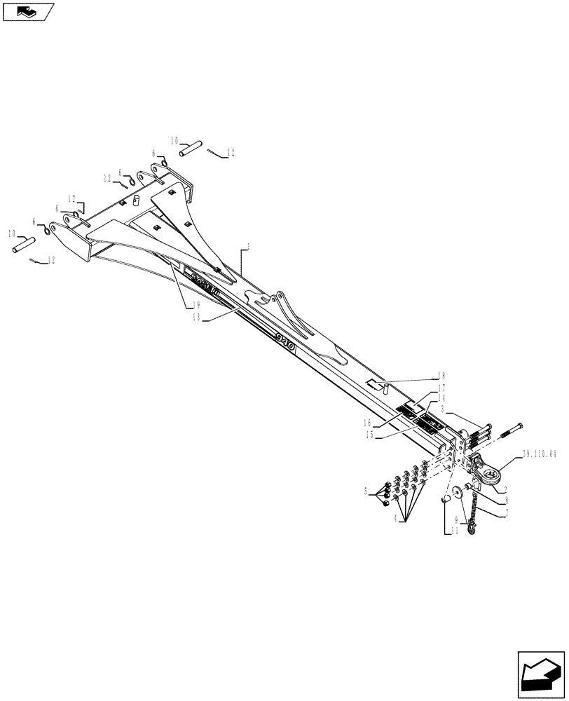 Схема запчастей Case IH 940 - (39.110.01) - PULL HITCH (39) - FRAMES AND BALLASTING