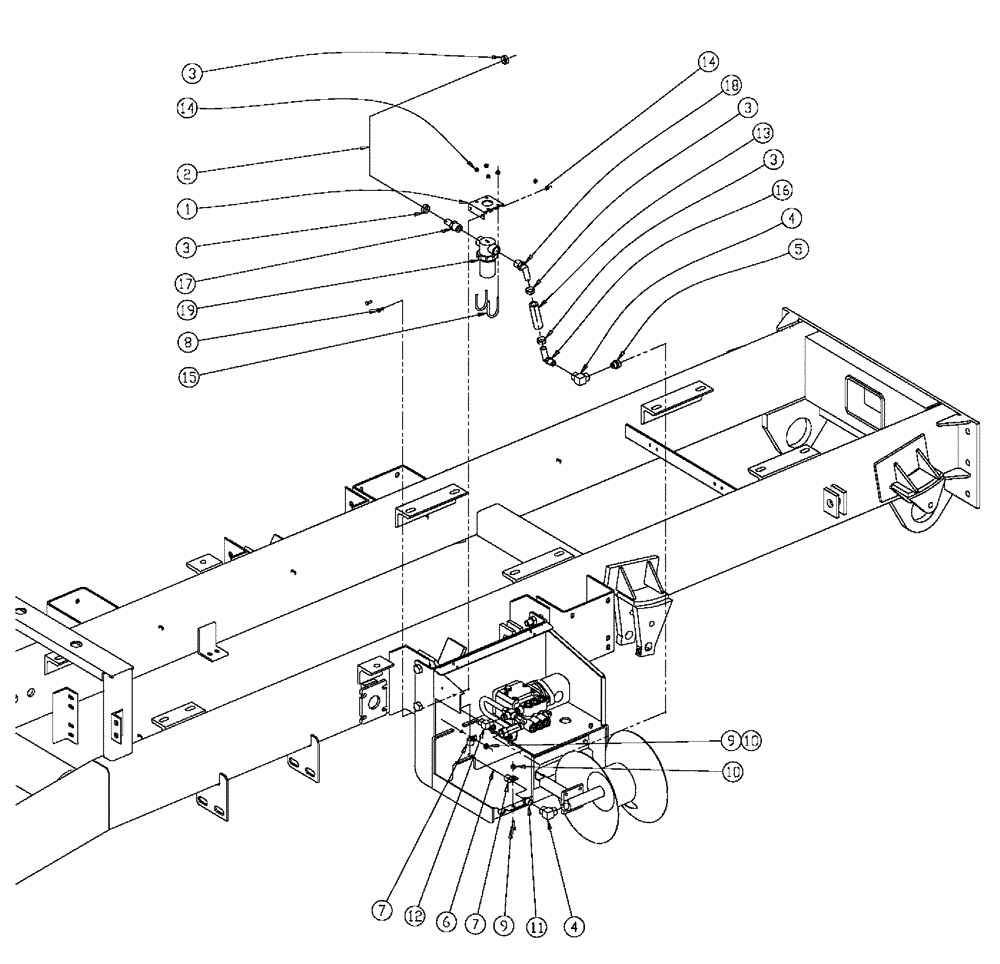 Схема запчастей Case IH FLX810 - (12-008) - PRESSURE WASHER PLUMBING GROUP Pressure Washer