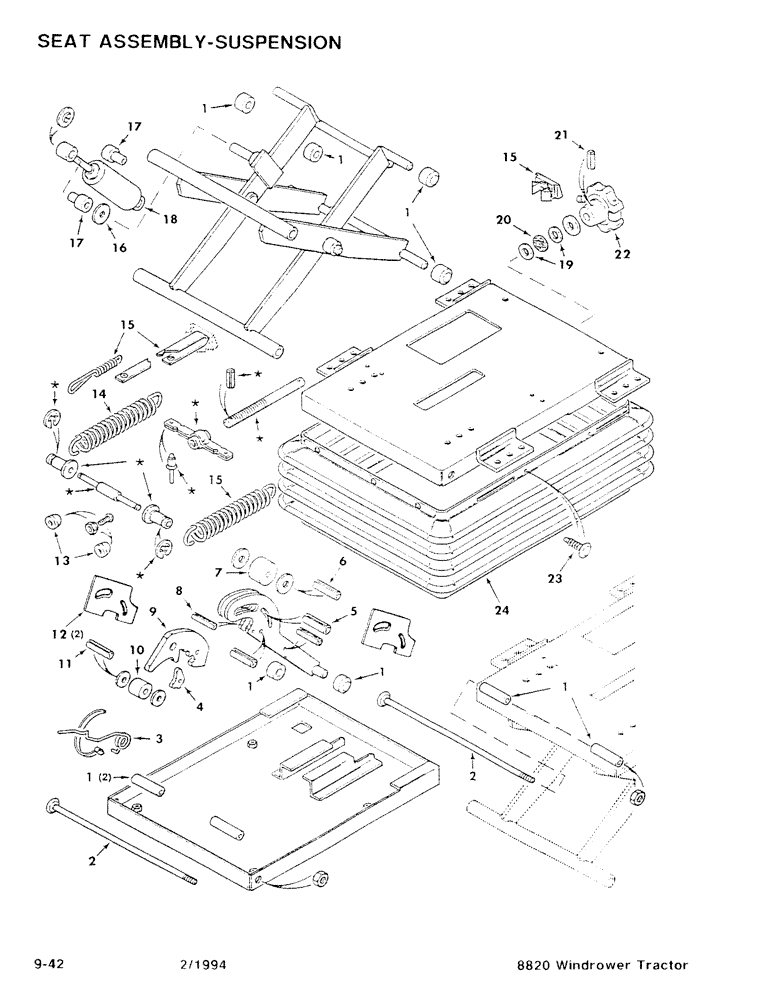 Схема запчастей Case IH 8820 - (9-42) - SEAT ASSEMBLY, SUSPENSION (09) - CHASSIS/ATTACHMENTS