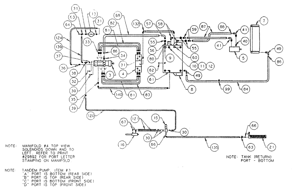 Схема запчастей Case IH PATRIOT - (06-003) - HYDRAULIC PLUMBING - HYDROSTATIC PUMP (S/N 05920092 AND UP) Hydraulic Plumbing