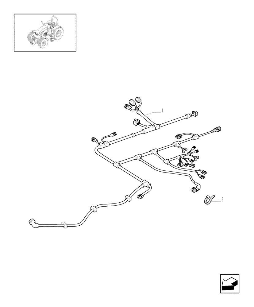 Схема запчастей Case IH MXU100 - (1.75.4/03[03B]) - (VAR.110-120-300-300/1) TRANSMISSION 12X12 - CABLE EXTENSION - L/CAB - D5158 (06) - ELECTRICAL SYSTEMS