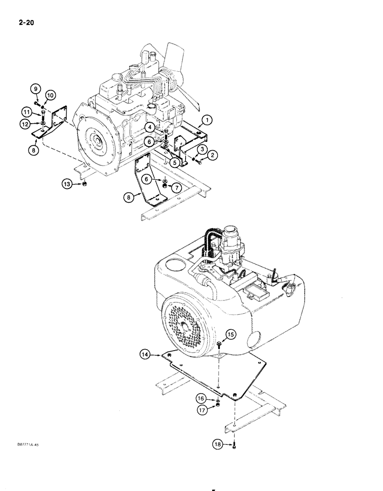 Схема запчастей Case IH 1818 - (2-020) - ENGINE MOUNTING (02) - ENGINE