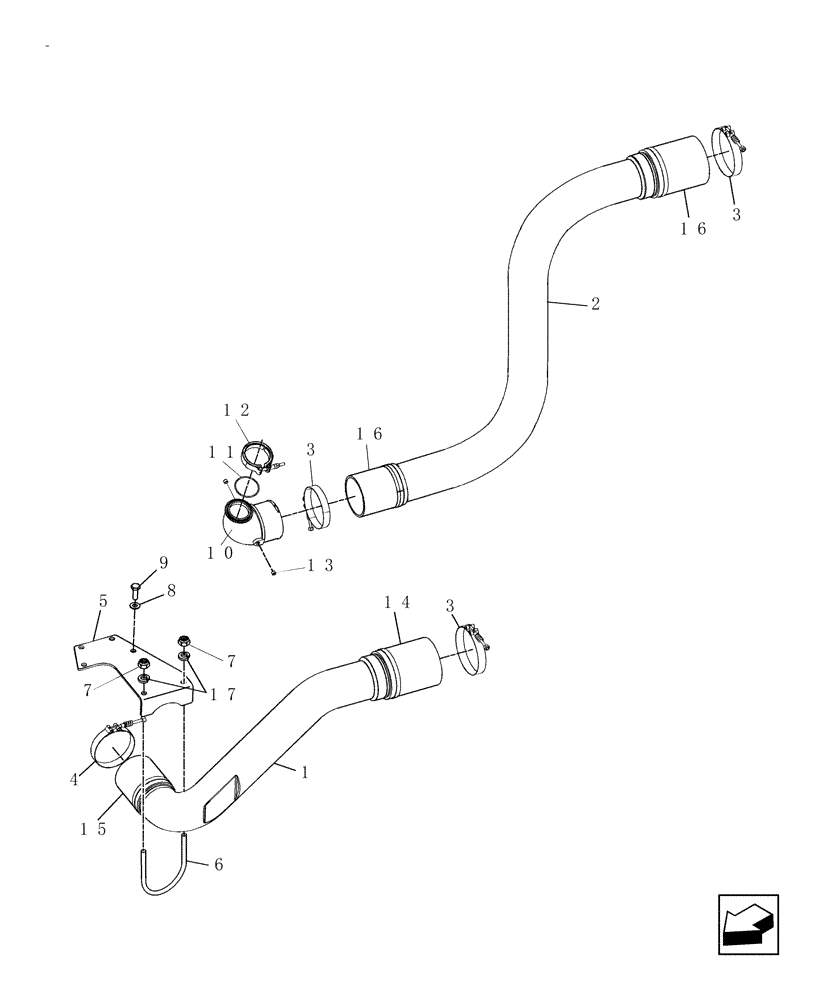 Схема запчастей Case IH 8120 - (10.310.02[02]) - CHARGE AIR CIRCUIT - 8120/8120(LA) (10) - ENGINE