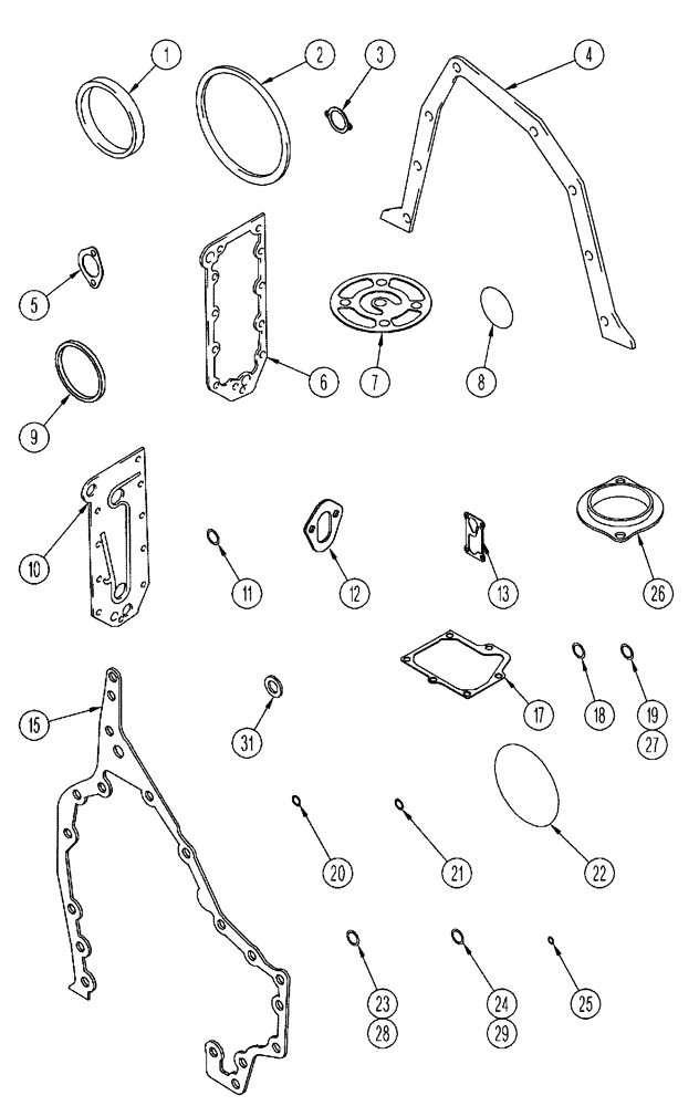 Схема запчастей Case IH FLX4010 - (02-059) - GASKET KIT - CYLINDER BLOCK, FLX4010 (01) - ENGINE