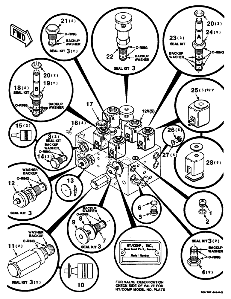 Схема запчастей Case IH 8460 - (8-16) - HYDRAULIC CONTROL VALVE ASSEMBLY, AUTOMATIC, 700707444 HYDRAULIC CONTROL VALVE ASSEMBLY COMPLETE (07) - HYDRAULICS