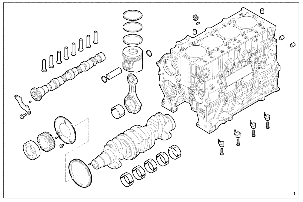 Схема запчастей Case IH F5AE9484A A003 - (0200.038) - STRIPPED ENGINE 