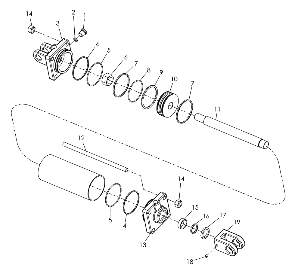 Схема запчастей Case IH 330 TRUE-TANDEM - (35.100.04) - HYDRAULIC CYLINDER (35) - HYDRAULIC SYSTEMS