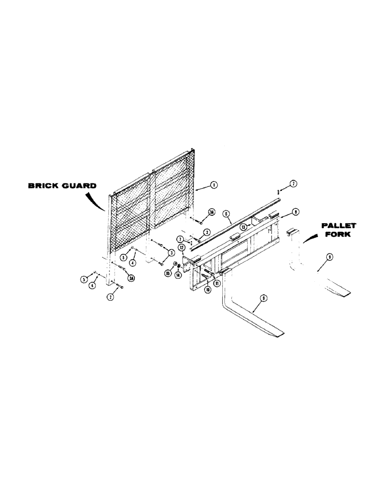 Схема запчастей Case IH 1500-SERIES - (102) - PALLET FORK AND BRICK GUARD (89) - TOOLS