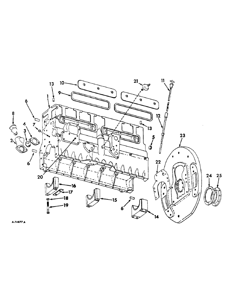 Схема запчастей Case IH 2806 - (D-03) - DIESEL ENGINE, CRANKCASE AND RELATED PARTS, ENGINE SERIAL NO. D-361 22698 AND BELOW (01) - ENGINE