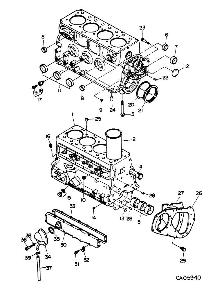 Схема запчастей Case IH 4150 - (12-22) - POWER, CYLINDER BLOCK, ISUZU ENGINE (04) - Drive Train