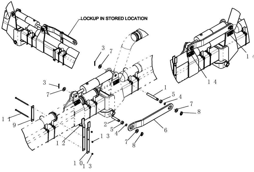 Схема запчастей Case IH 1200PT - (F.10.E[01]) - WING LOCKUP - 12 ROW & 16 ROW F - Frame Positioning