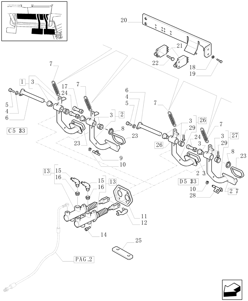 Схема запчастей Case IH MXU100 - (1.95.0[01]) - BRAKE PEDALS (10) - OPERATORS PLATFORM/CAB