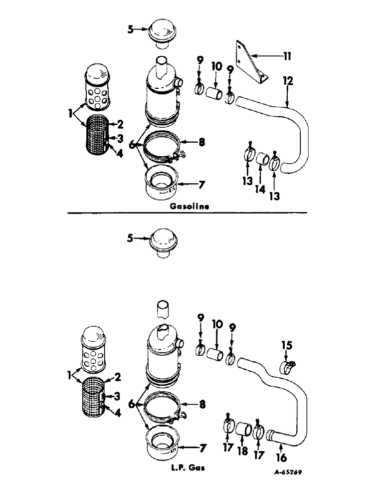 Схема запчастей Case IH 404 - (019) - FUEL SYSTEM, AIR CLEANER AND CONNECTIONS (02) - FUEL SYSTEM