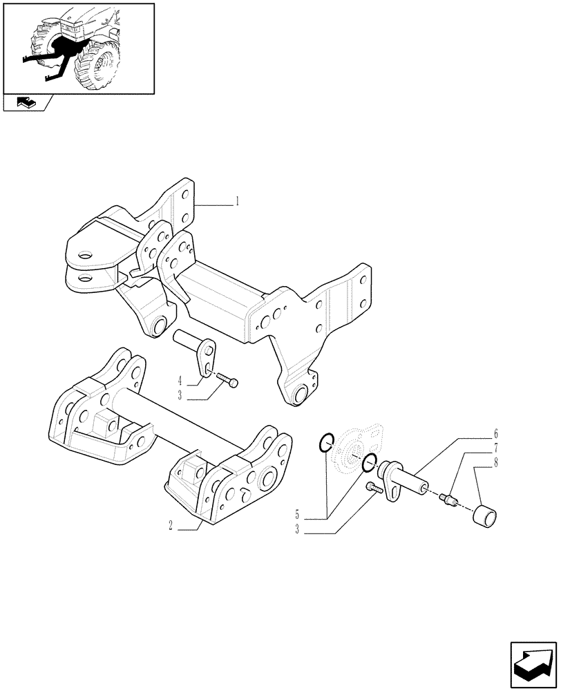 Схема запчастей Case IH FARMALL 75C - (1.81.9[01]) - FRONT HPL AND PTO WITH MECHANICAL CONTROL - SUPPORT (VAR.330789) (07) - HYDRAULIC SYSTEM