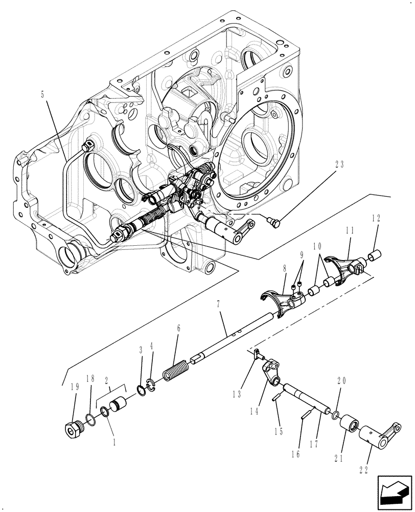 Схема запчастей Case IH FARMALL 50 - (03.10) - FWD & MID PTO ENGAGEMENT (03) - TRANSMISSION