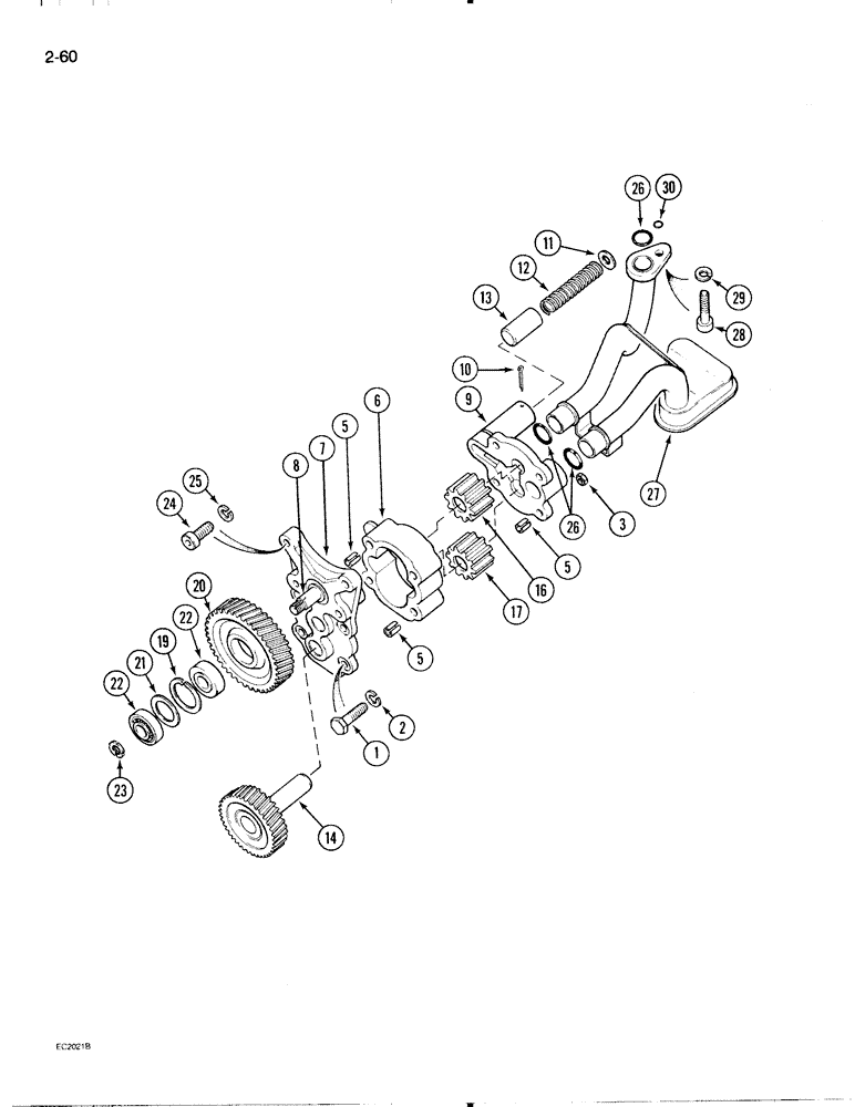 Схема запчастей Case IH 695 - (2-60) - OIL PUMP (02) - ENGINE