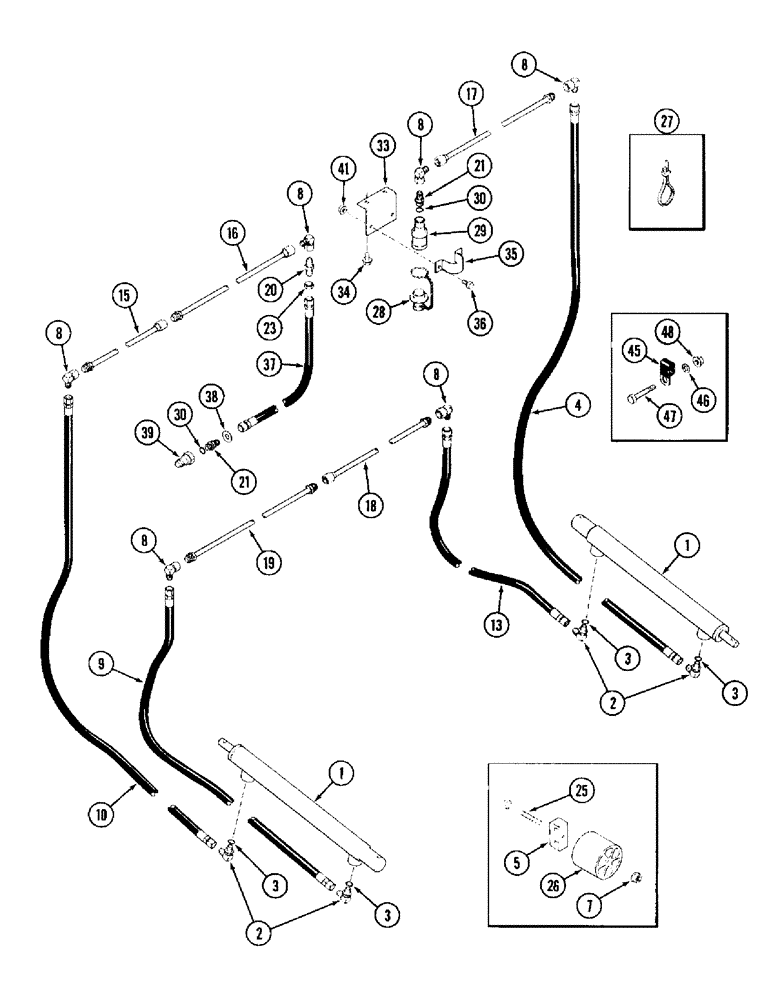 Схема запчастей Case IH 1010 - (8-04) - REEL FORE AND AFT HYDRAULIC SYSTEM, 15.0, 17.5 AND 20.0 FOOT HEADER (35) - HYDRAULIC SYSTEMS